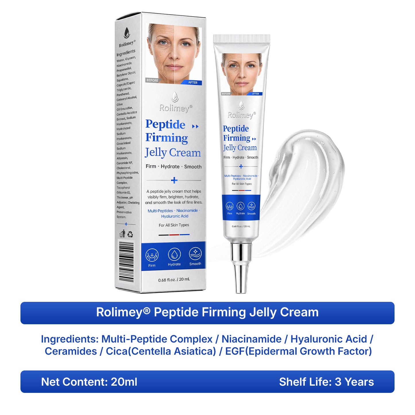 🔥Rolimey® Peptide Firming Jelly Cream—💕Visibly Firm · Hydrate · Smooth Crepey-Looking Skin</strong>